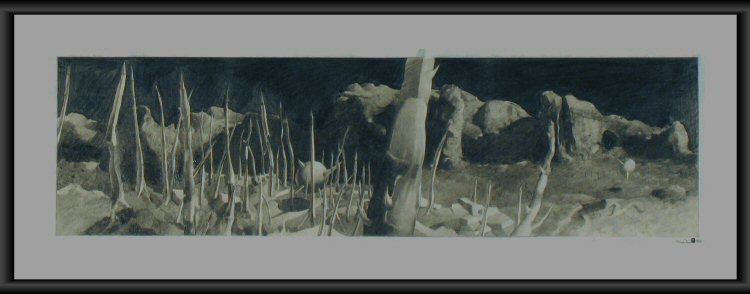 Gregory Lowell Smith Contemporary Art Trompe L'oeil Painting Land Without Air Graphite